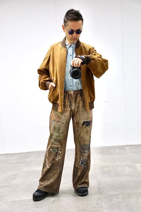 TALKING ABOUT THE ABSTRACTION PRINT FLARE PT"BROWN"スタイル20260118