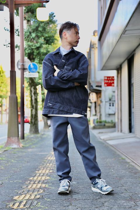 Graphpaper Heavy Weight Mock Neck Hem Rib Tee"WHITE"スタイル.2020.8.29.