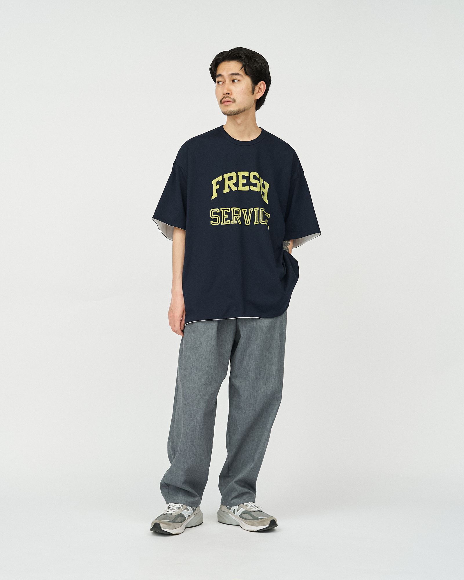 フレッシュサービス REVERSIBLE S/S TEE (FSC252-70040)NAVY