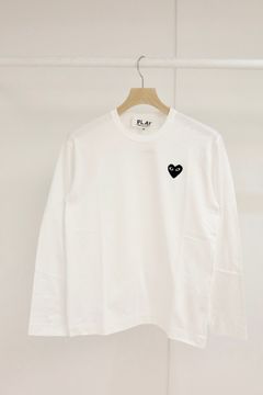 PLAYプレイコムデギャルソン ワンポイントロングスリーブTシャツ(WHITE×BLACK HEART) ☆11月1日(土)発売！