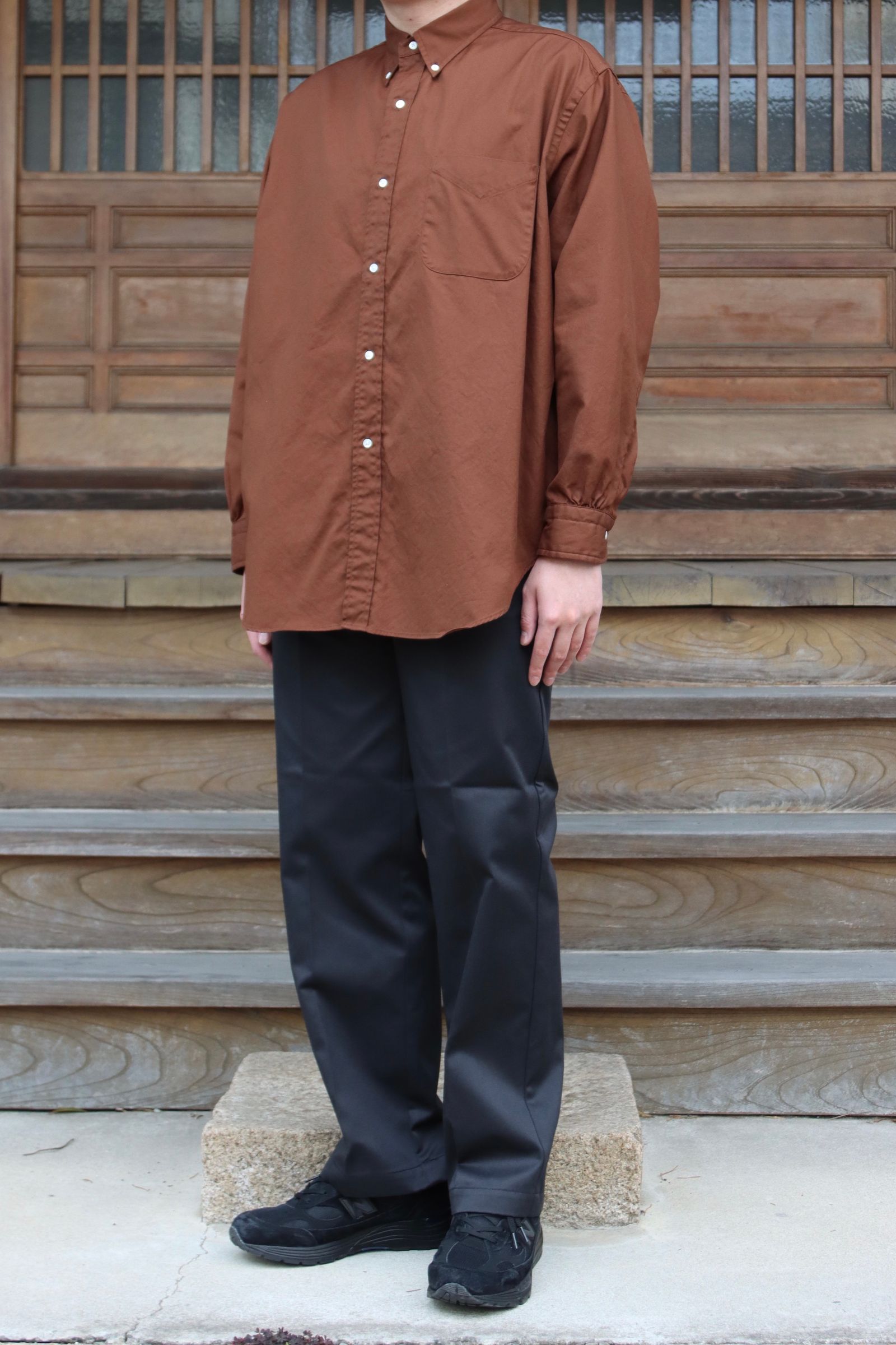 22ss】A.PRESSE BD Oxford Shirt 茶 3 アプレッセ - シャツ