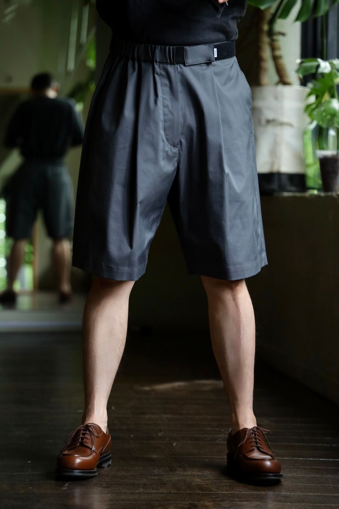 グラフペーパー24SS Solotex Twill Slim Waisted Chef Shorts(GM241-40299B)C.GRAY