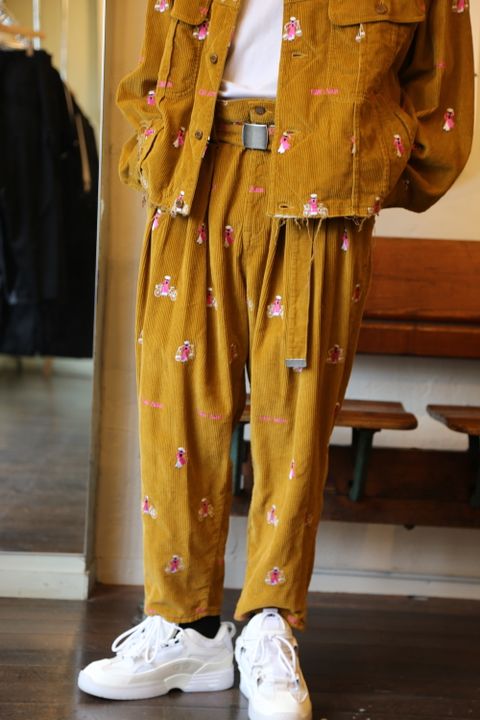 VETNAM EMBROIDERY COURDUROY JACKET & VETNAM EMBROIDERY WIDE TAPERED TROUSERSセットアップスタイル.2020.9.12.