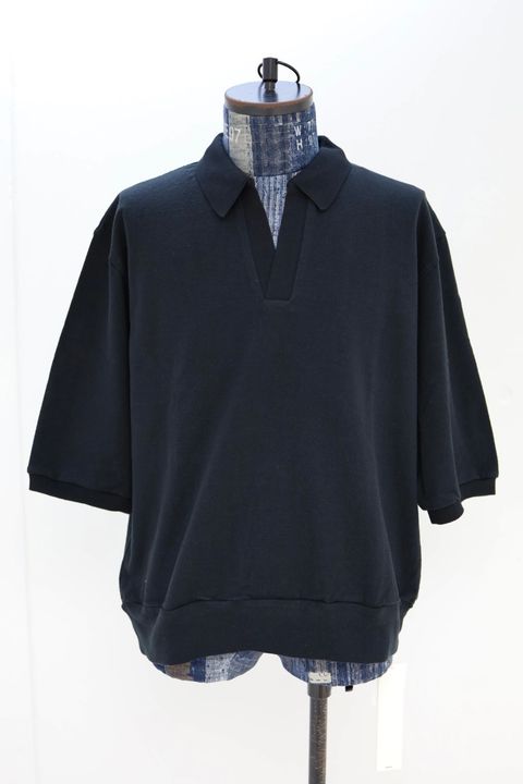 blurhms 26SS Co/Silk Nep Skipper Cropped Sleeve(BHS265029)BLACK☆3月20日(金)新作発売！