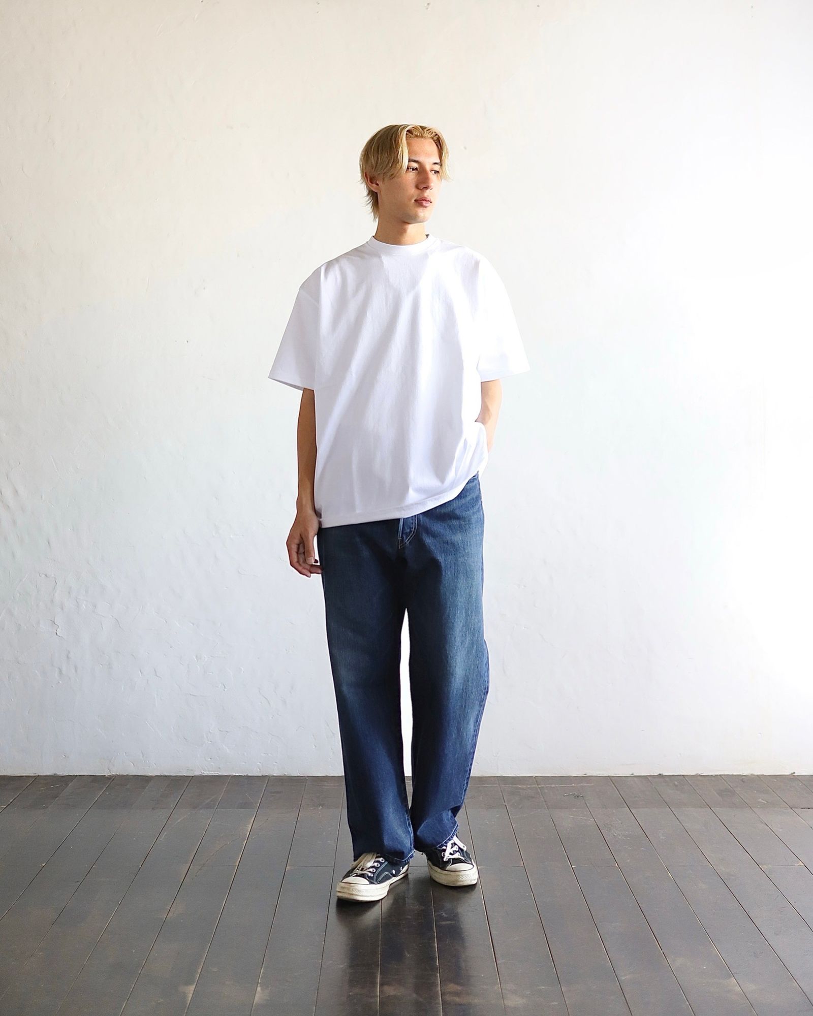 グラフペーパー24SS Heavy Weight S/S Oversized Tee (WHITE)style 2024.3.15