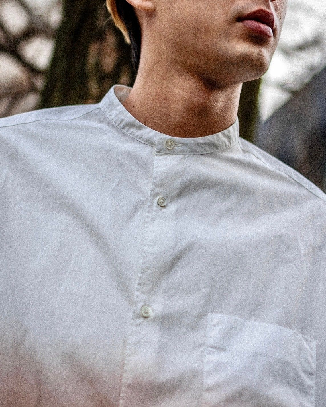グラフペーパー Broad L/S Oversized Band Collar Shirt スタイル 2月8日(土)新作発売！