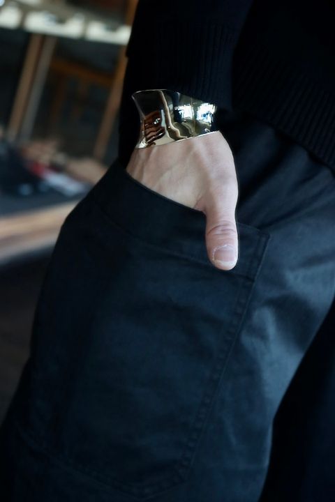 Graphpaper Suvin Herringbone Cargo Pants"BLACK"スタイル