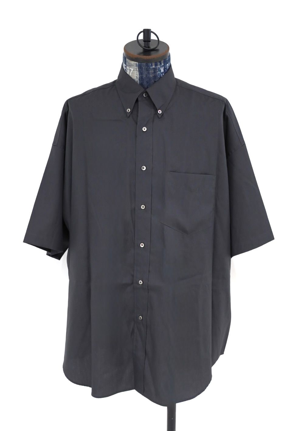 グラフペーパー Easy Care Poplin S/S Oversized B.D Shirt(GM263-50621)GRAY☆7月11日(土)発売！