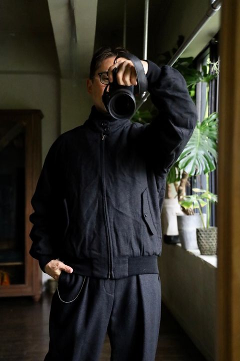 A.PRESSE Tweed Harrington Jacketスタイル