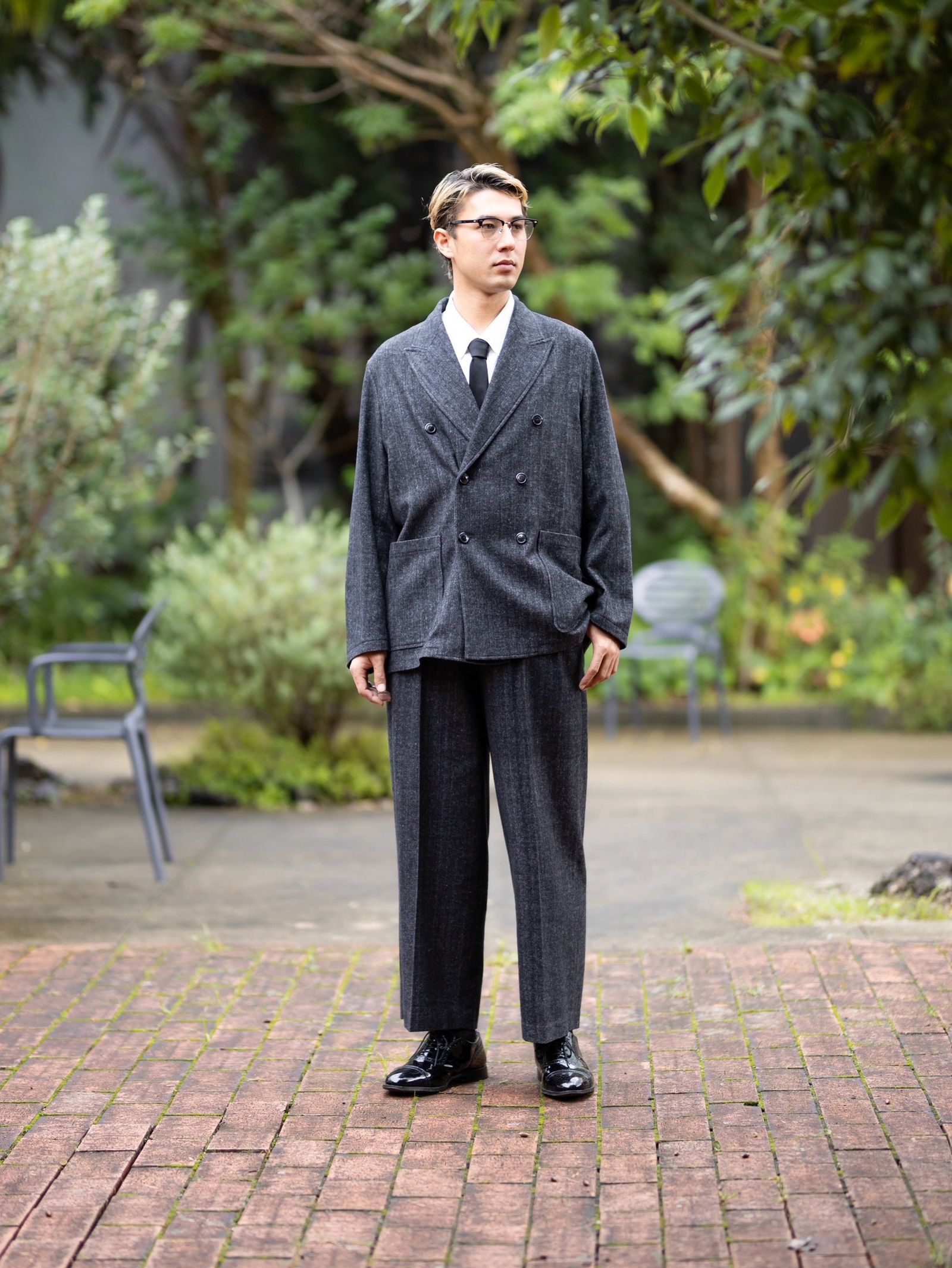 マーカ 26AW ヘビーシルクフランネル / リラックスドフィット W.B ジャケット(M26C19JK01C)HERRINGBONE☆新作発売！