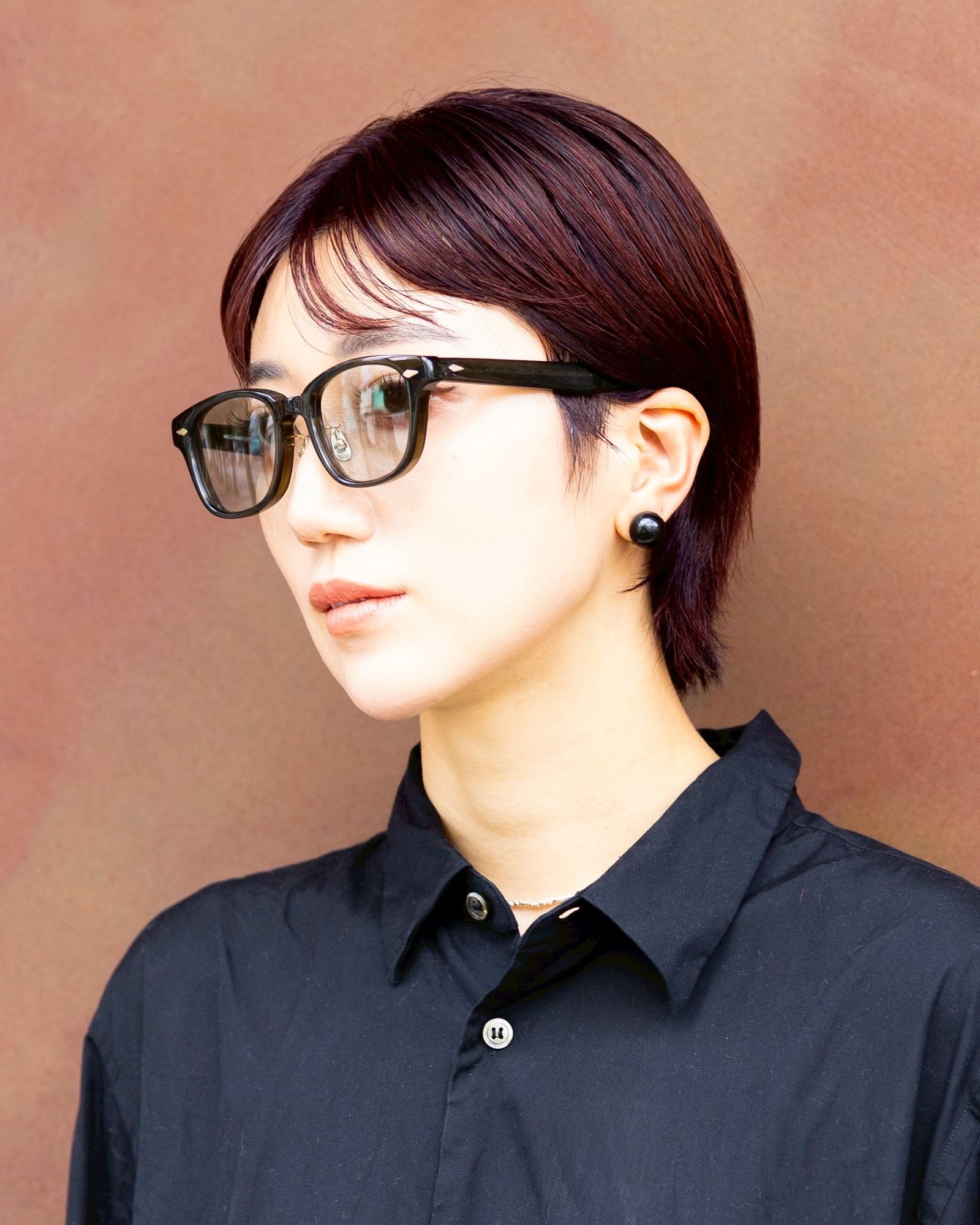 ノチノオプティカル "SANSUI FR" #5.CREAR SMOKE OLIVE× GREY GREEN to DARK GREY (調光モデル)
