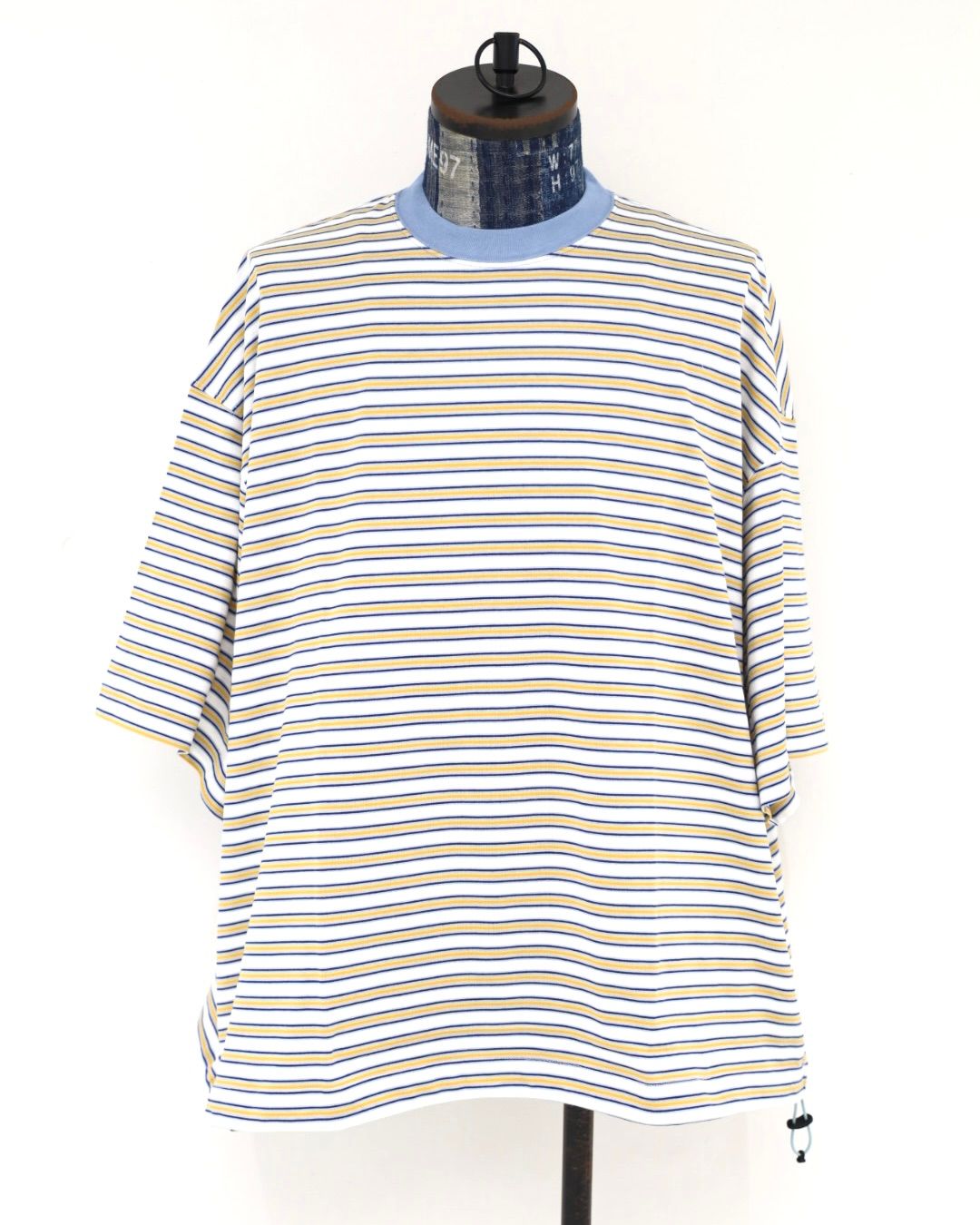 is-ness 26AW Balloon Border Short-sleeve T-Shirt(26AW_02_31SSSH05-1)SAX x YELLOW☆新作発売！