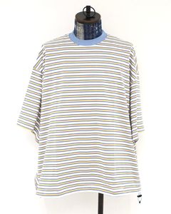 is-ness 26AW Balloon Border Short-sleeve T-Shirt(26AW_02_31SSSH05-1)SAX x YELLOW☆新作発売！