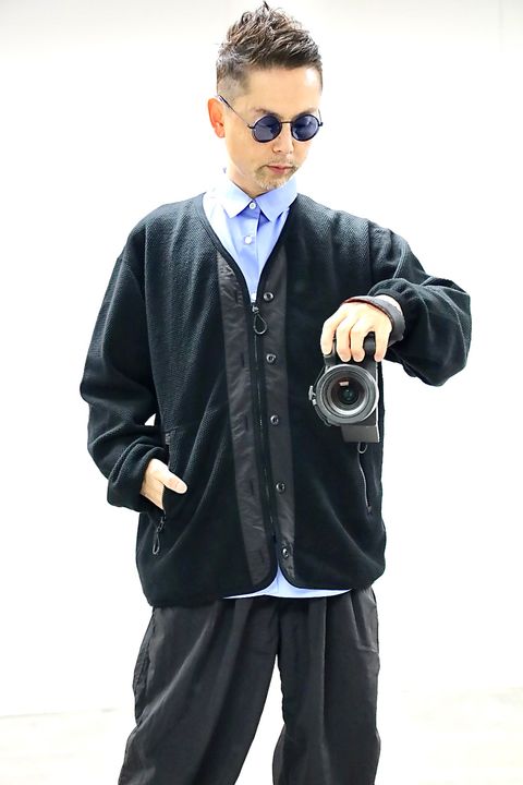 コムデギャルソンオム26SS 綿度詰カノコジップアップカーディガン(HQ-T009-051)BLACK☆3月6日(金)発売！