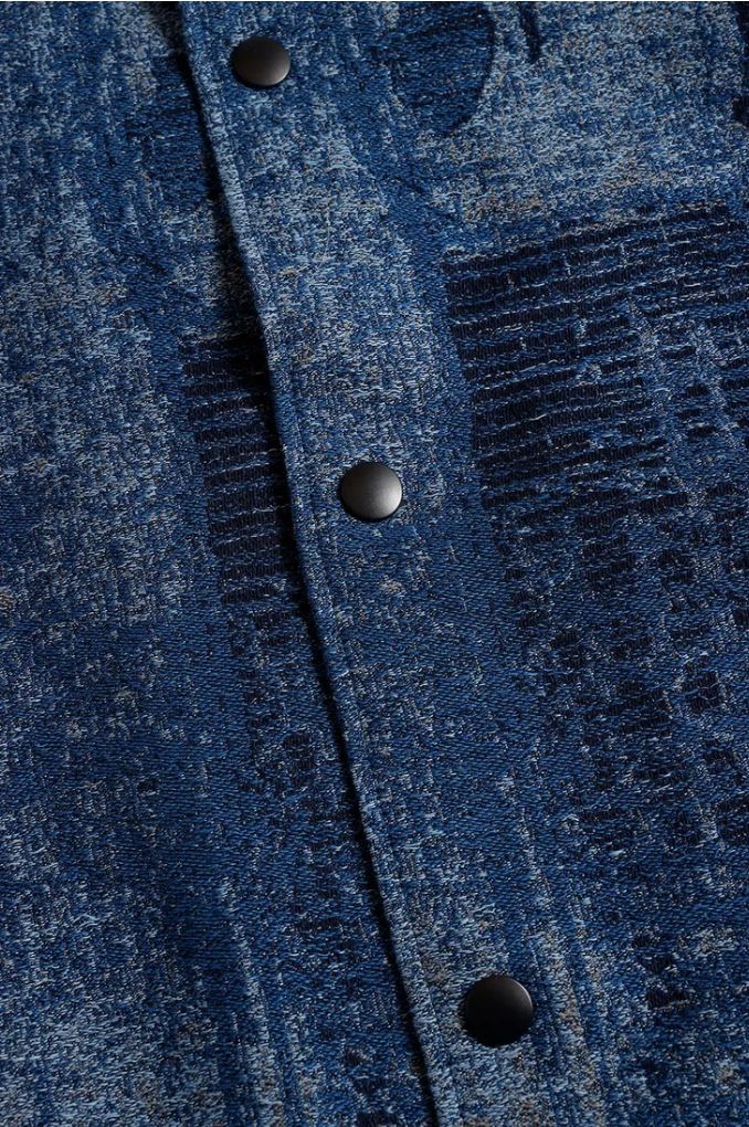 ファンダメンタル デニムシャツ BORO JAQUARD COACH RINSE(FA25JK47R)INDIGO☆新作発売！