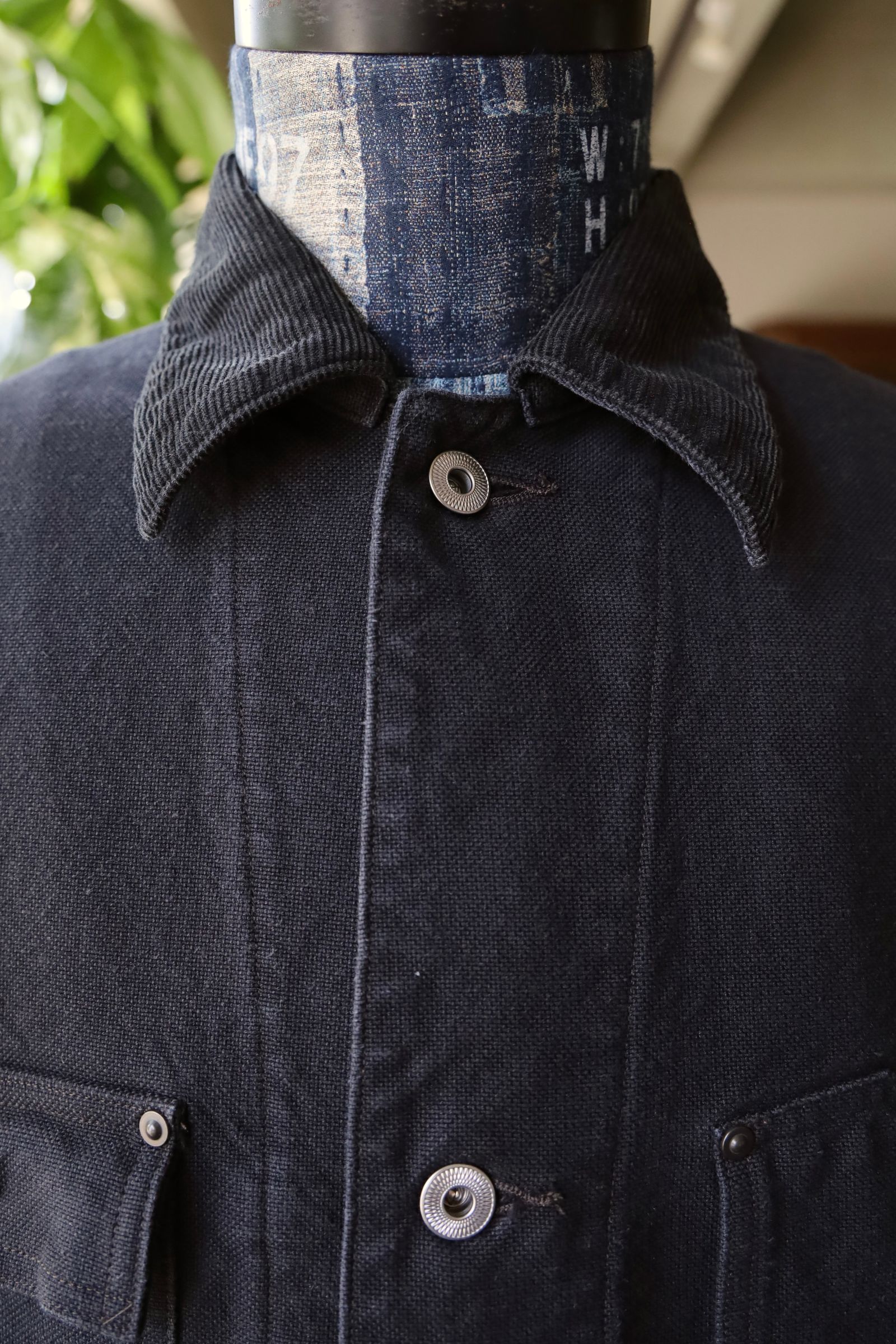 アプレッセ 2025 STYLE2 Vintage Silk Hemp Coverall Jacket(25AAP-01-53)BLACK