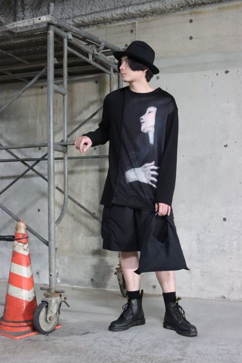 yohji yamamoto PRINT SWITCHING LONG SLEEVE style.2022.7.31