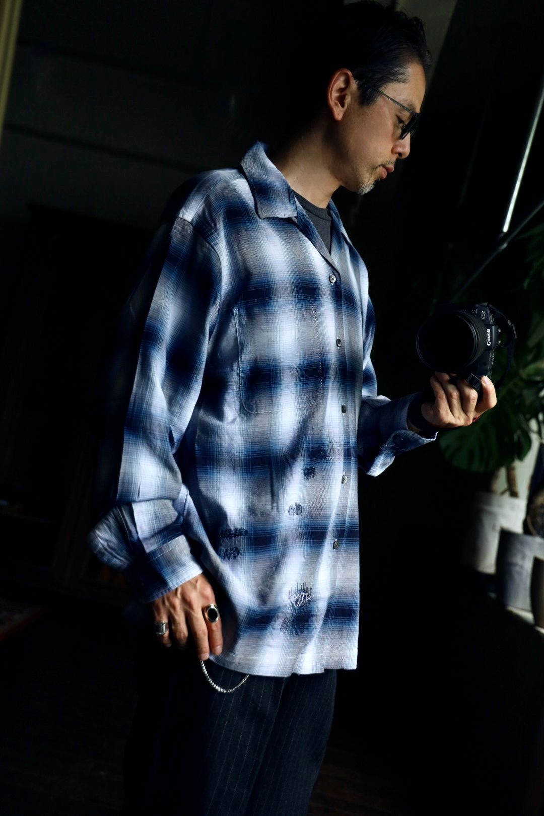 BOW WOW RAYON CHECK SHIRTS REPAIREDスタイル