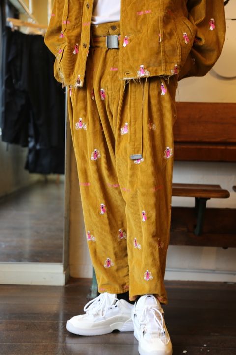 VETNAM EMBROIDERY COURDUROY JACKET & VETNAM EMBROIDERY WIDE TAPERED TROUSERSセットアップスタイル.2020.9.12.