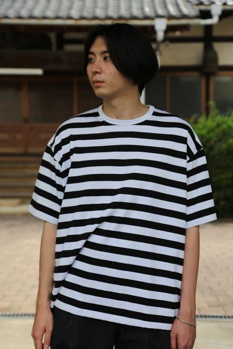 Graphpaper Border S/S Tee(GM203-70144B) style.2021.7.10.