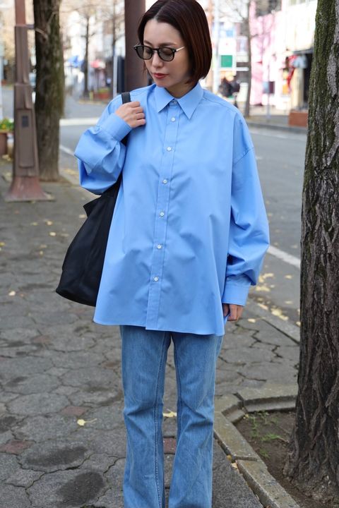 Graphpaper 25SS 新作High Count Broad L/S Oversized Regular Collar Shirt style.2024.12.24
