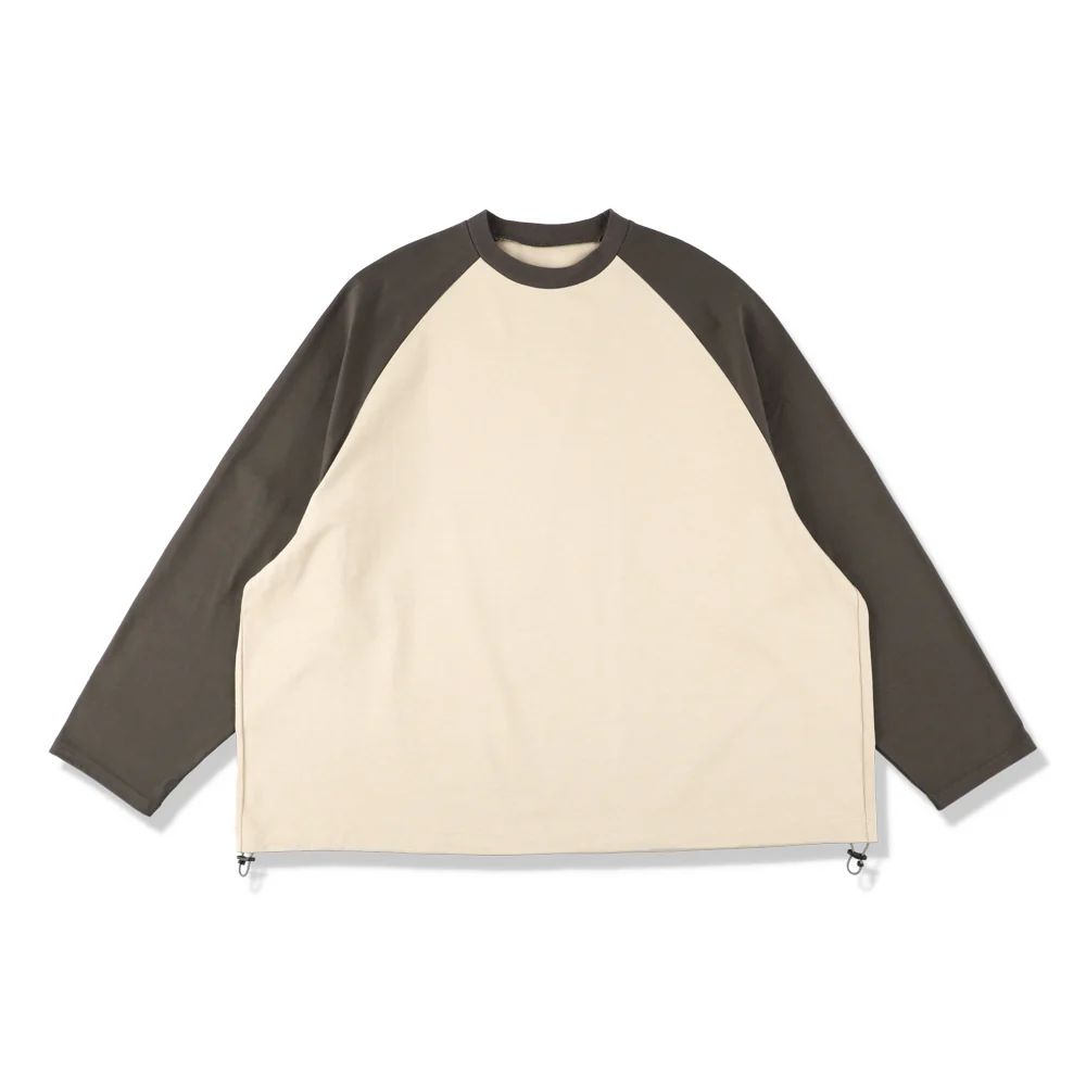 イズネス24AW BALLOON RAGLAN LONG SLEEVE T SHIRT(1006AWCST01)BEIGE×CHARCOAL