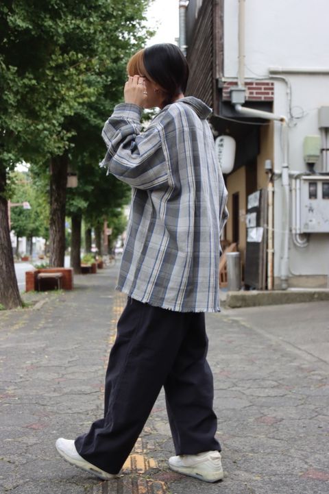 セントマイケル 22AW Saint Mxxxxxx X Shermer Academy コラボチェックシャツGRAY×BLUEスタイル
