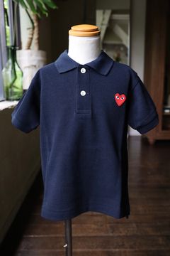 PLAYポロシャツ キッズ (AX-T505-100) NAVY/REDハート*KIDSサイズ