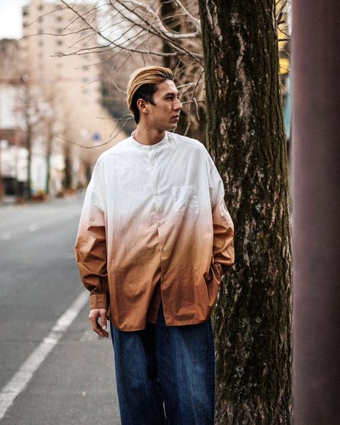 グラフペーパー Broad L/S Oversized Band Collar Shirt スタイル 2月8日(土)新作発売！