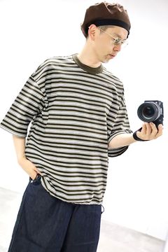 コムデギャルソンオム26SS ラッセルボーダーTシャツ(HQ-T018-051)BROWN×WHITE☆5月1日(金)発売！