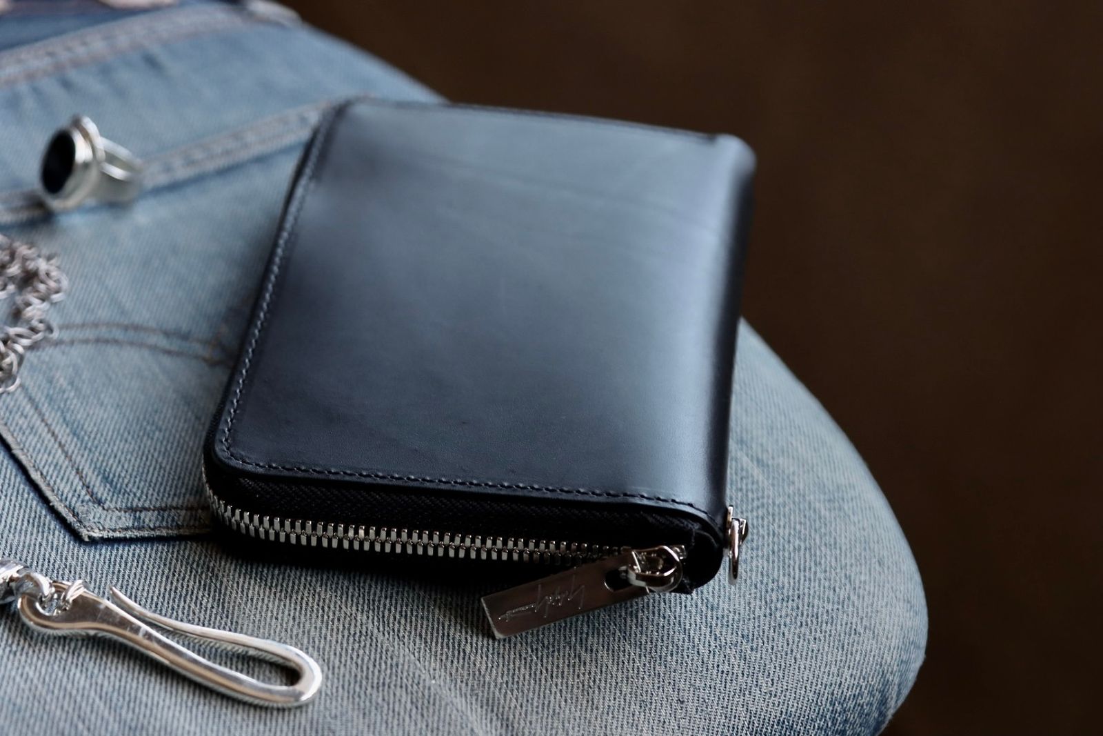 ヨウジヤマモト24SS THICK NATURAL FASTENER WALLET S(HS-A01-763-1)BLACK