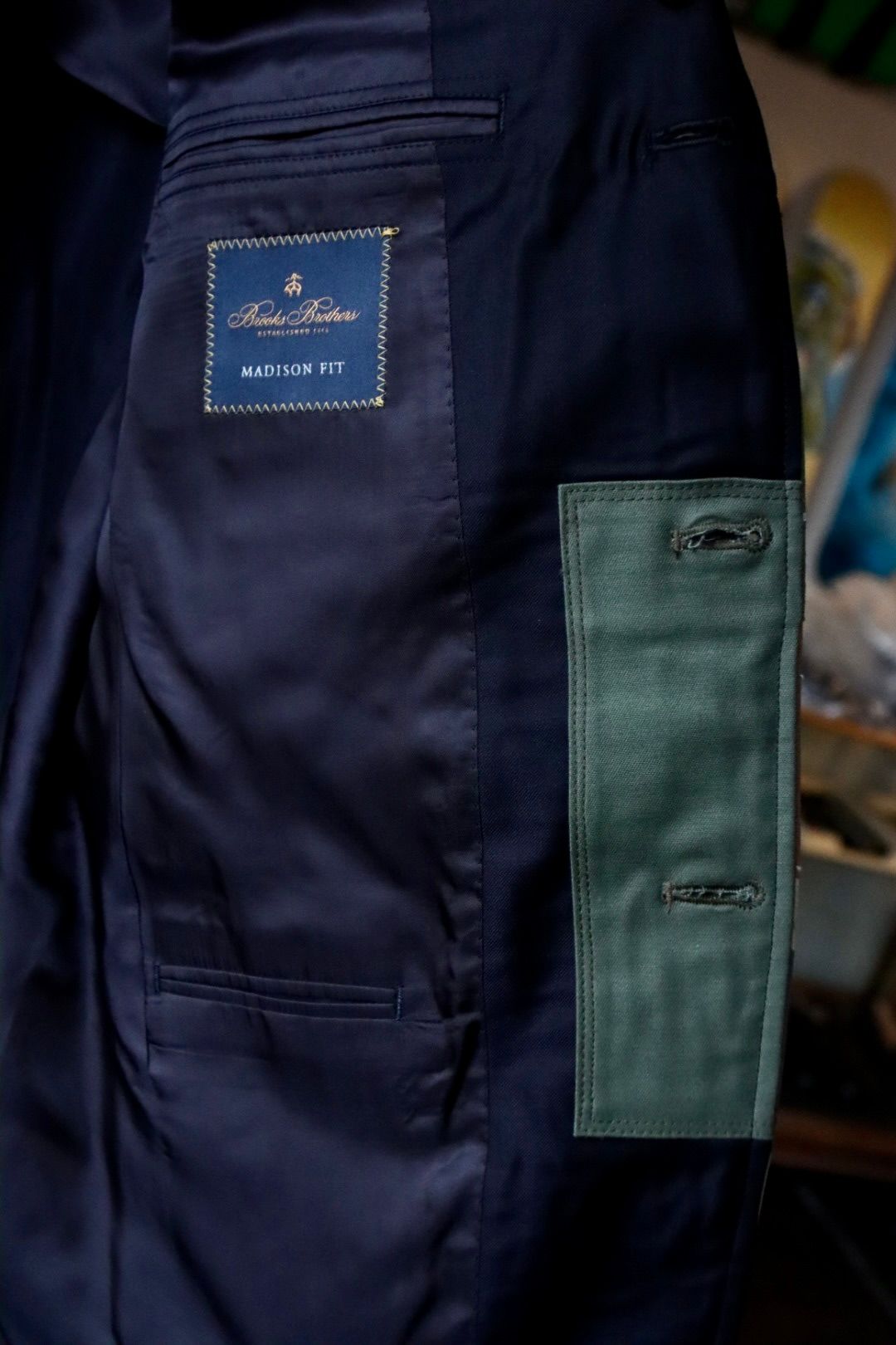 ジュンヤワタナベマン23SS BROOKS BROTHERS×ANDY WARHOLブレザーカスタマイズ(WK-J101-051) NAVY