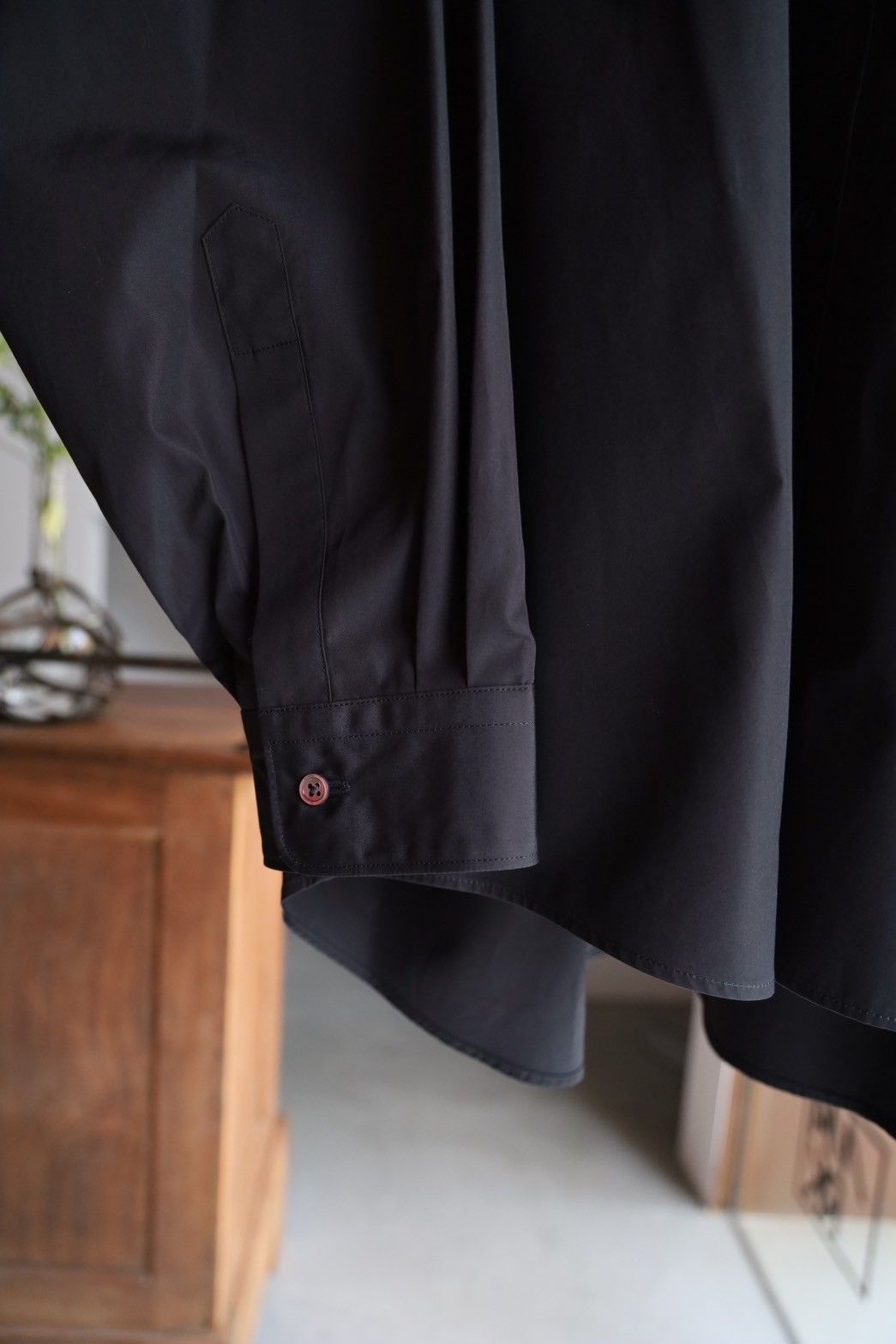 Graphpaper 25AW Women's  High Count Broad L/S Oversized Band Collar Shirt(GL253-50034B)BLACK☆7月12日(土)発売！