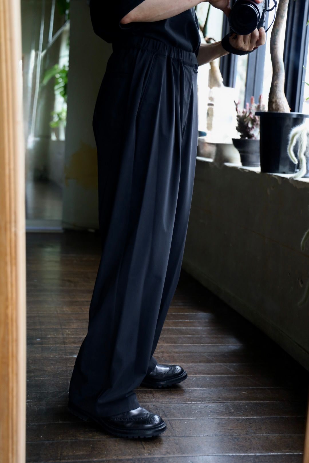グラフペーパー 25SUMMER Flex Tricot Wide Chef Pants(GM252-40041)BLACK