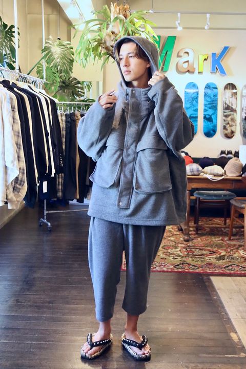 S.F.C 新作FLEECE HOODIE JACKET"CHARCOAL"スタイル