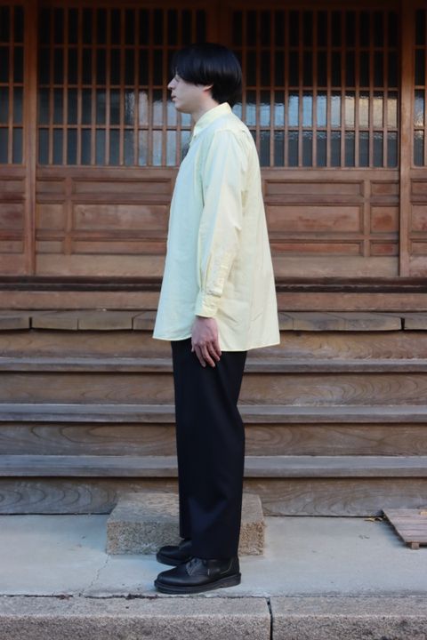 Ets.MATERIAUX Regular collar shirt(YELLOW)style.