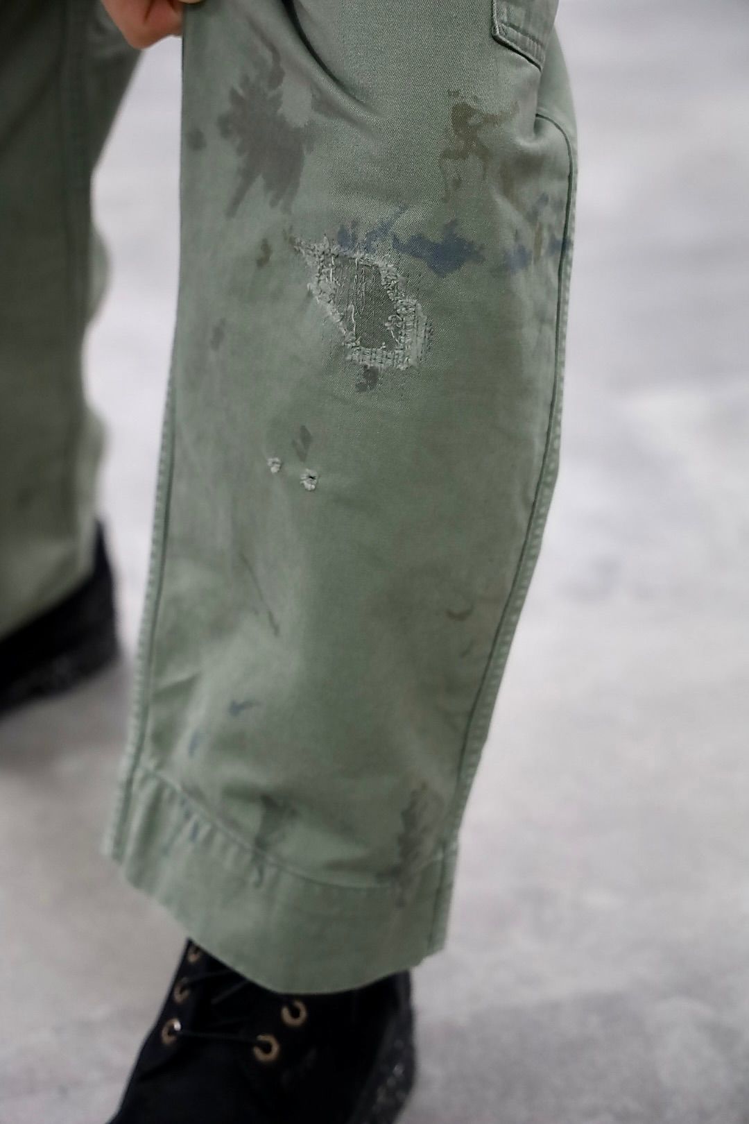 BOW WOW 25FWバウワウ REPAIRED USAF MECHANIC PANTS(BW252-RUMP) AGED SAGE GREEN