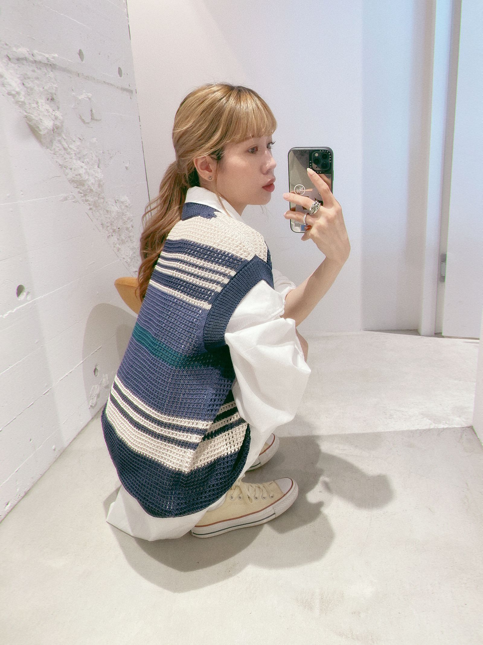 YOKE 新作BORDER MESH KNIT VEST style.2024.5.23 | 4816 | mark