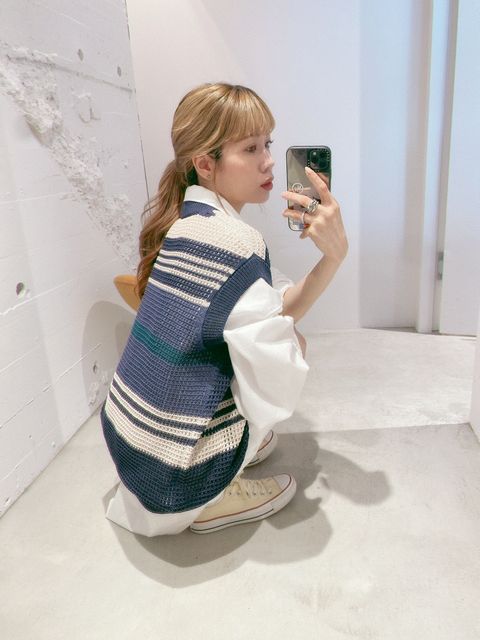 YOKE 新作BORDER MESH KNIT VEST style.2024.5.23