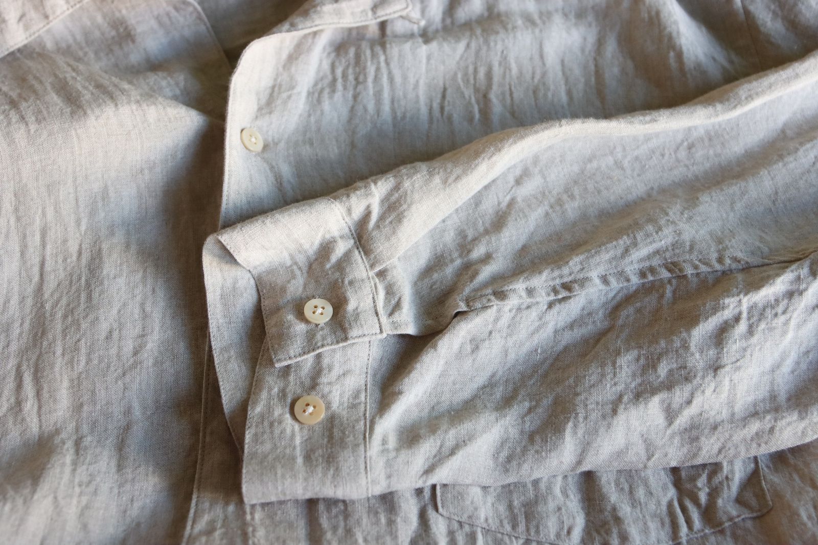 blurhms 25FW Linen Open-collar Shirt L/S(BHS25F020)natural