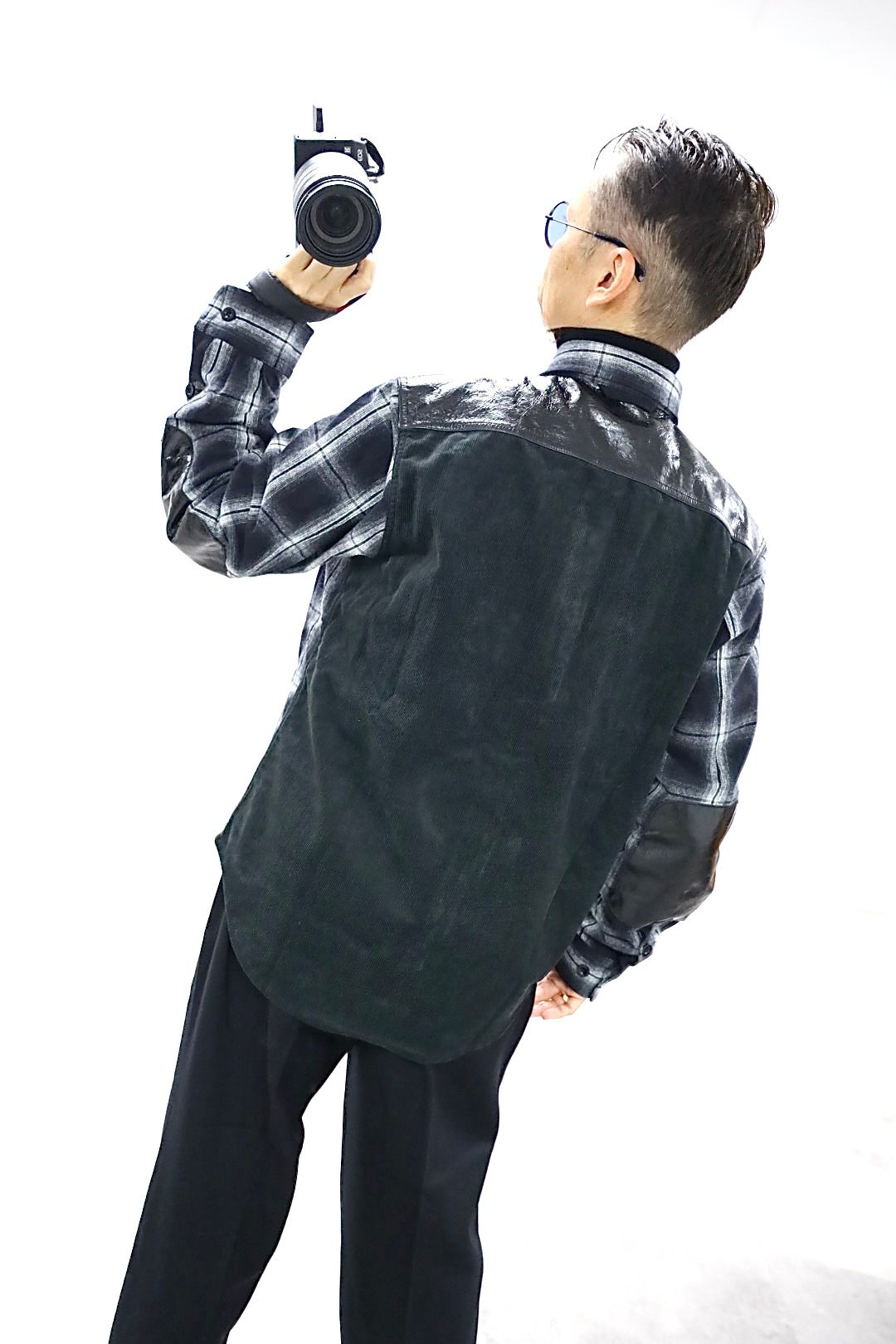 JUNYA WATANABE MAN 綿フランネルチェックコーデュロイレザーシャツスタイル2025.11.3.