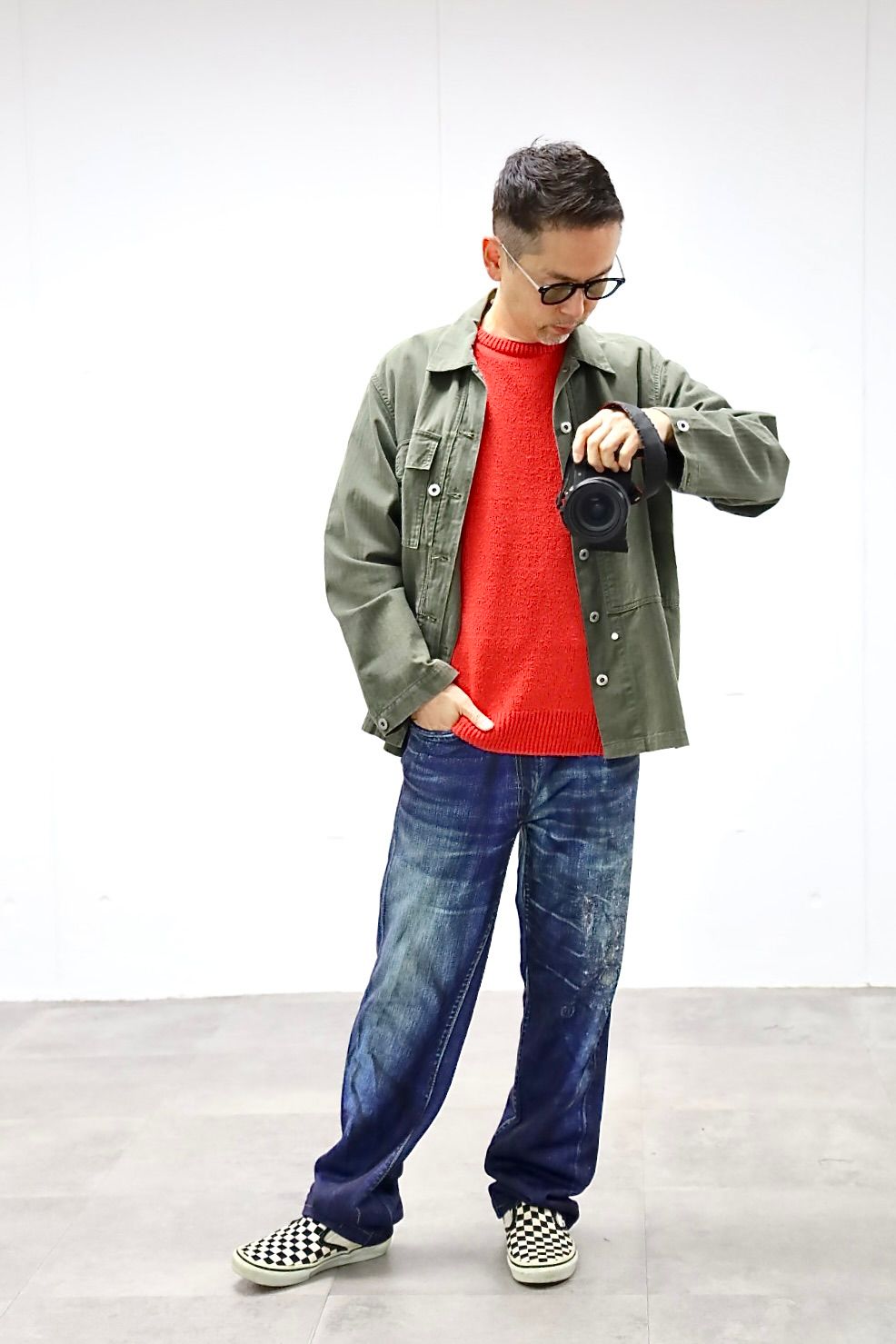 アプレッセ 2026 STYLE1 Washed Silk Nep Crew Neck Sweater(26SAP-03-07)RED☆1月10日(土)発売！