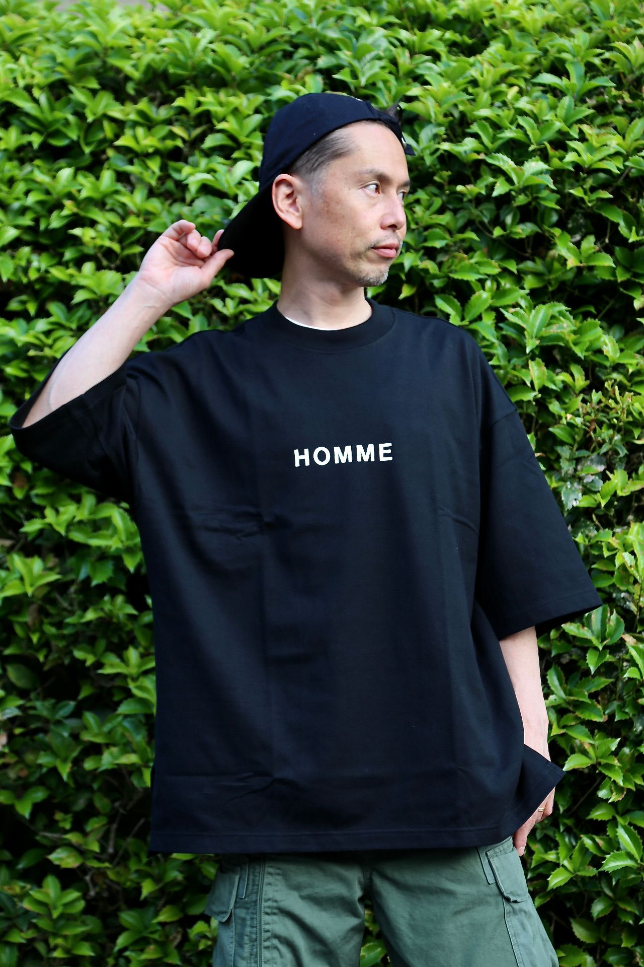 COMME des GARCONS HOMMEプリントオーバーサイズ綿度詰天竺Tシャツ ...