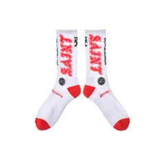 セントマイケル 26SS SAINT SOCKS(SM-MK8-0000-106)WHITE×RED☆4月11日(土)発売！