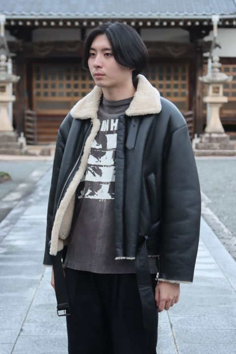 YOKE DETACHABLE COLLAR BOMBER JACKET style.2021.10.17.