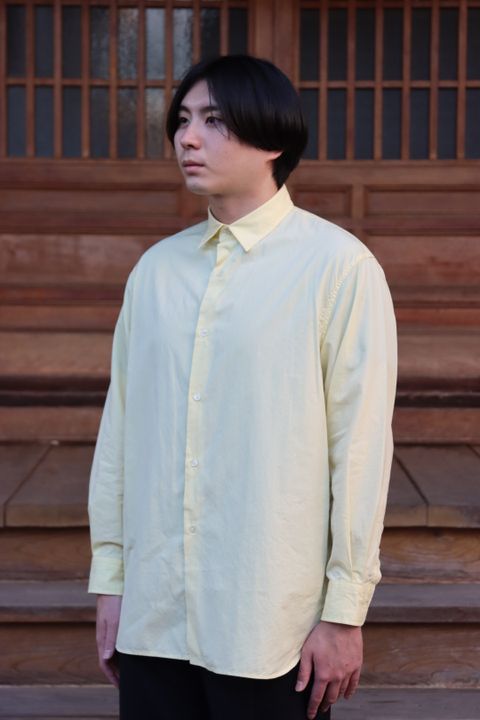 Ets.MATERIAUX Regular collar shirt(YELLOW)style.