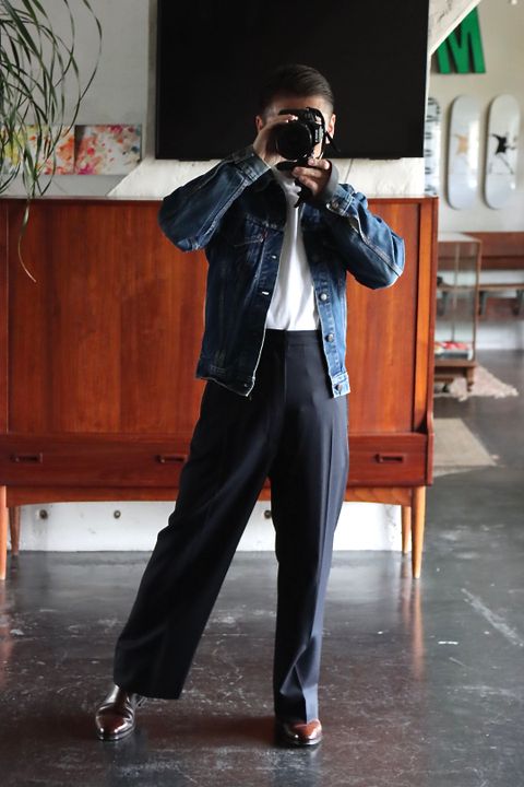 Ets.MATERIAUX マテリオ セレモニーパンツ"NAVY"size:2 style.