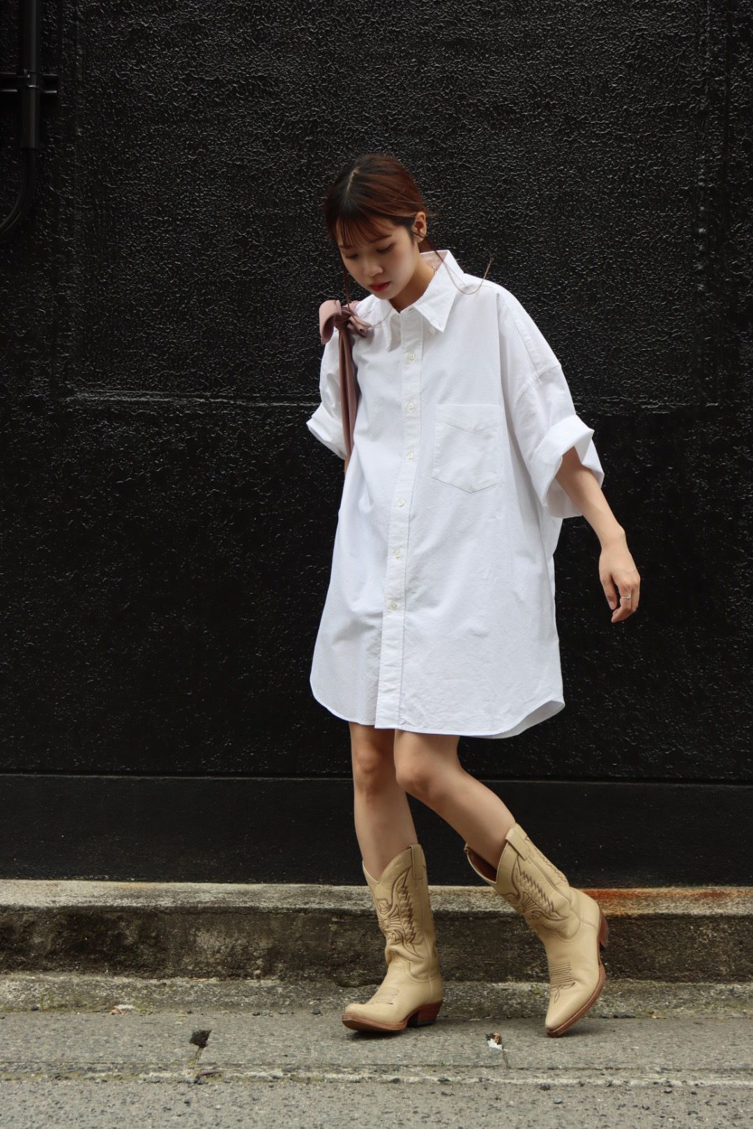 Graphpaper 23SS Oxford S/S Oversized B.D Shirt stlye.2023.5.28
