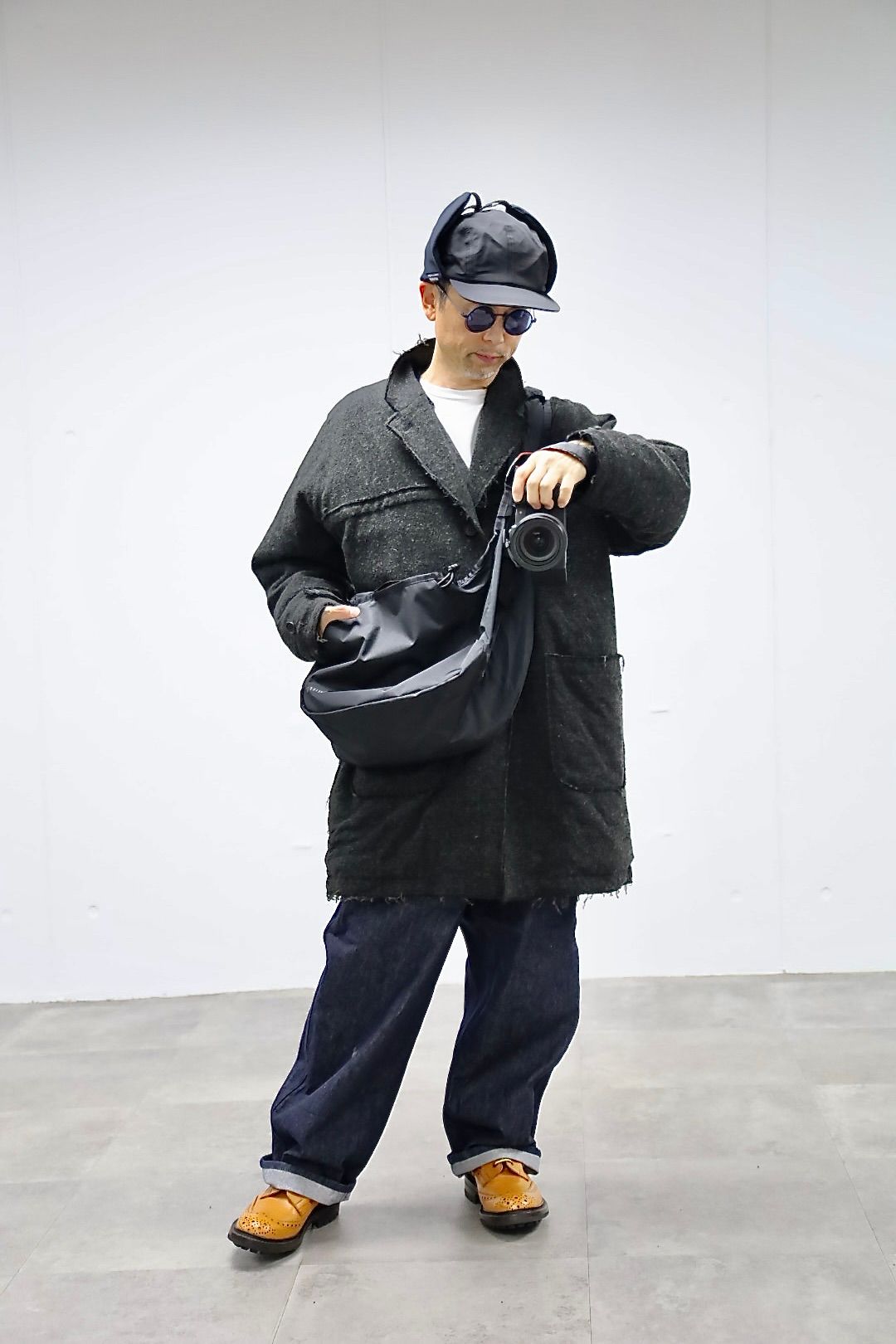 COMME des GARCONS HOMME ウールツイードヘリンボーンコートスタイル