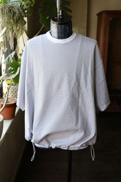 イズネス25SS REVERSIBLE BALLOON BORDER T-SHIRT(1007SSCST05)WHITE×NAVY border